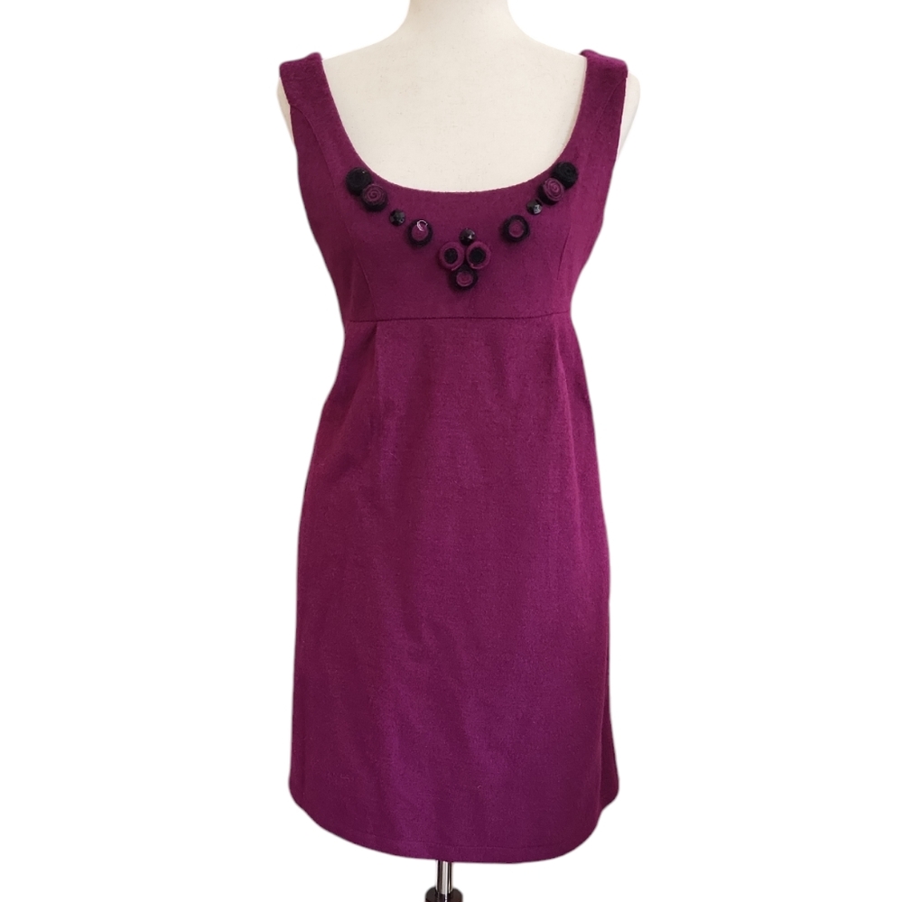 NWOT wool blend women's purple cutout  fully lined cover dress spring fall XS